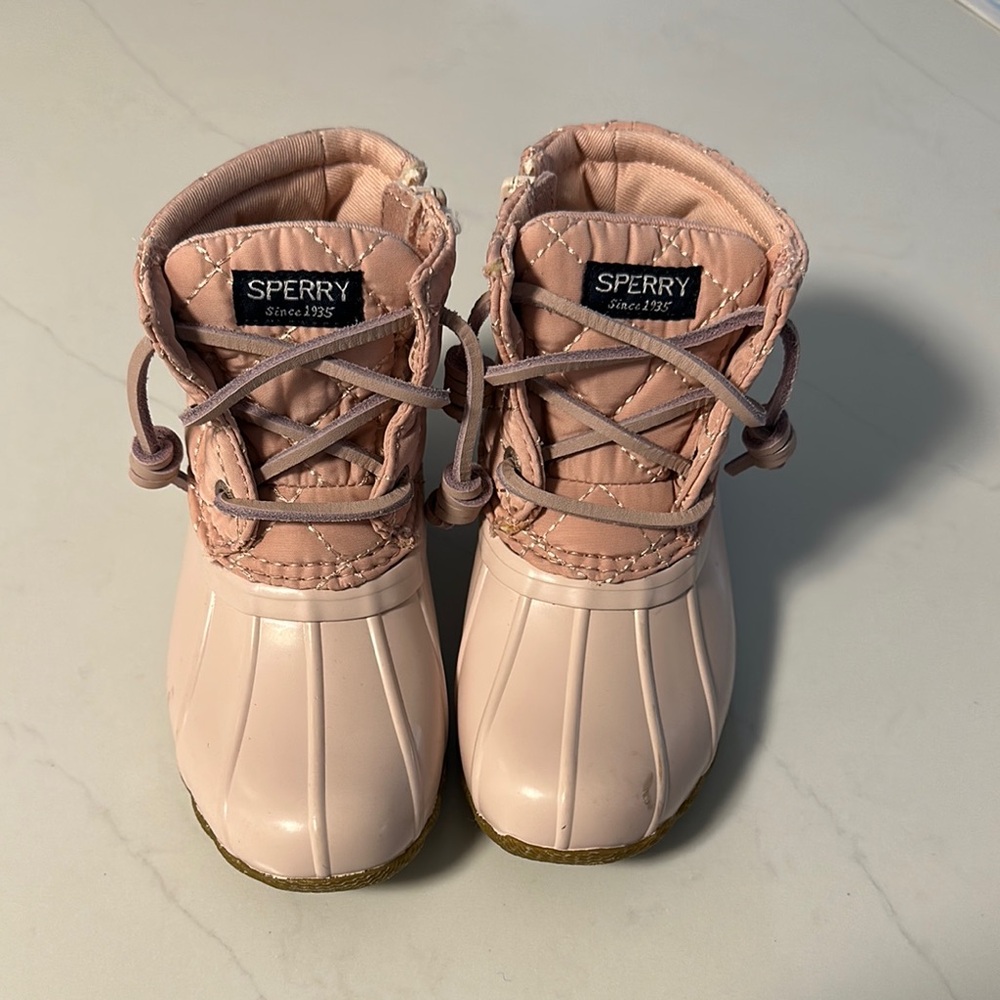 Sperry Pink Rain & Snow Boots Quilted Waterproof Design